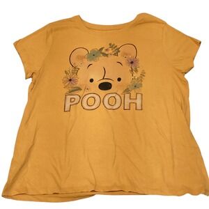 Winnie the Pooh Floral Disney Yellow T-Shirt XL‎ Womens Tee
